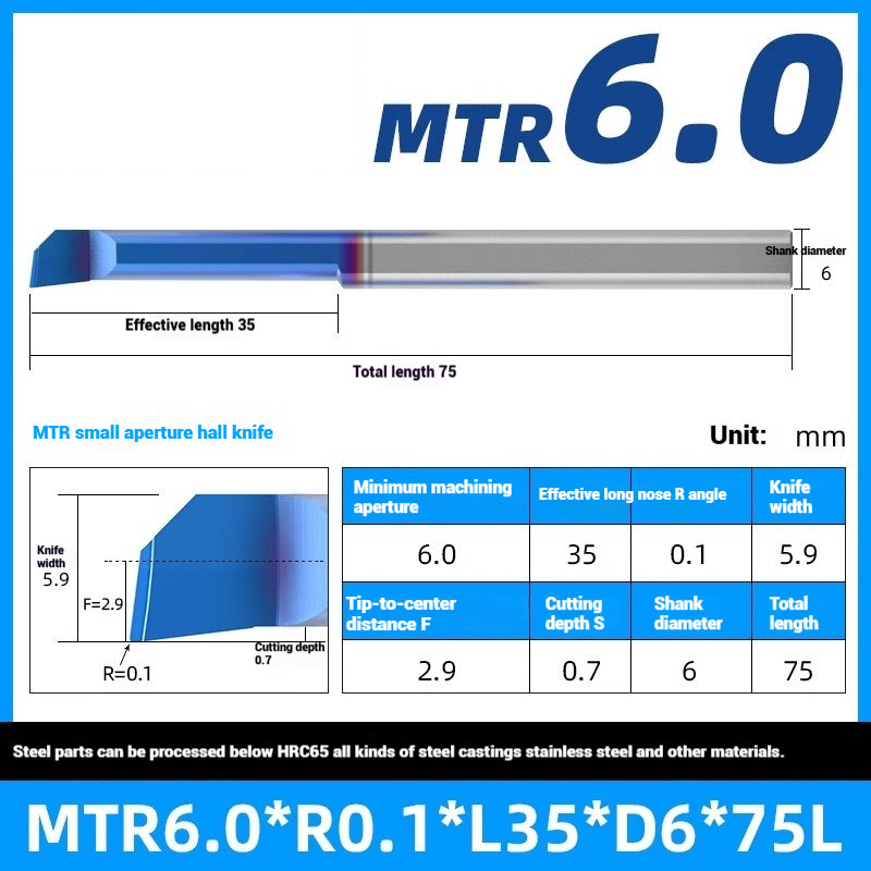 1122-MTR Small Bore Boring Tools Precision Boring Tools for Wear-Resistant Steel CNC Boring Bars Tungsten Carbide Alloy Shock-Resistant Miniature Turning Tools Shandong Denso Pricision Tools Co.,Ltd.